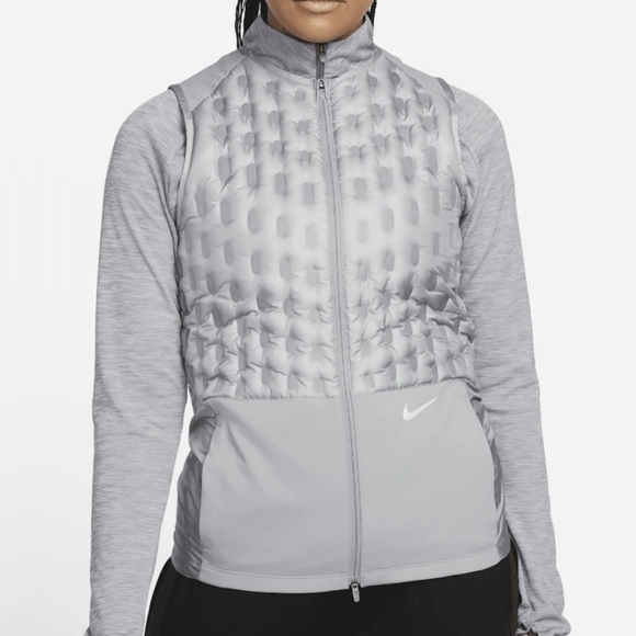 Nike Therma-FIT ADV Vest Running Packable Downfill Lightweight Silver Grey M NWT - Picture 2 of 16